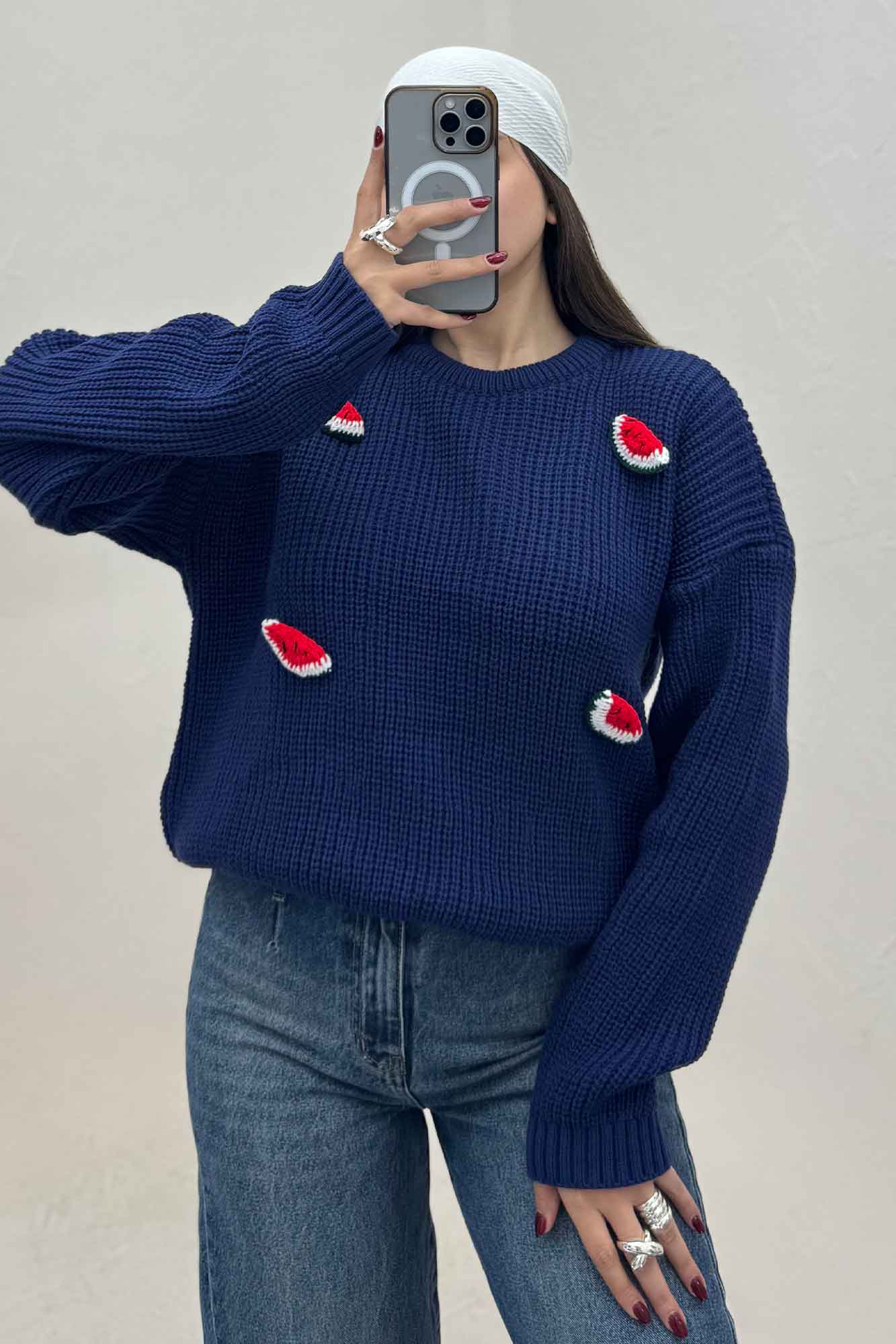 بلوز بافت یلدایی طرح هندوانه