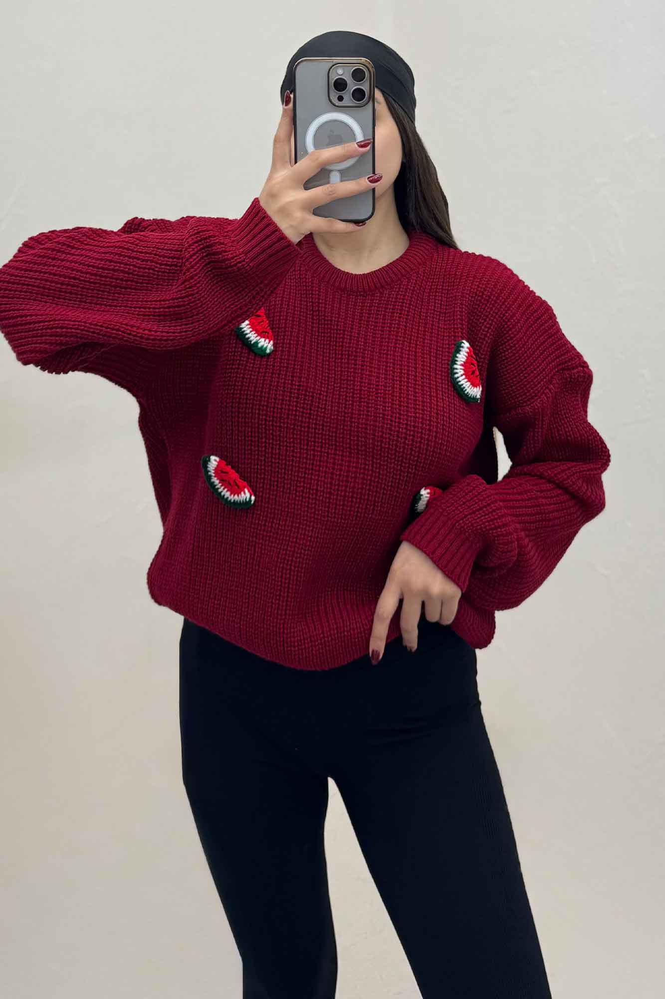 بلوز بافت یلدایی طرح هندوانه