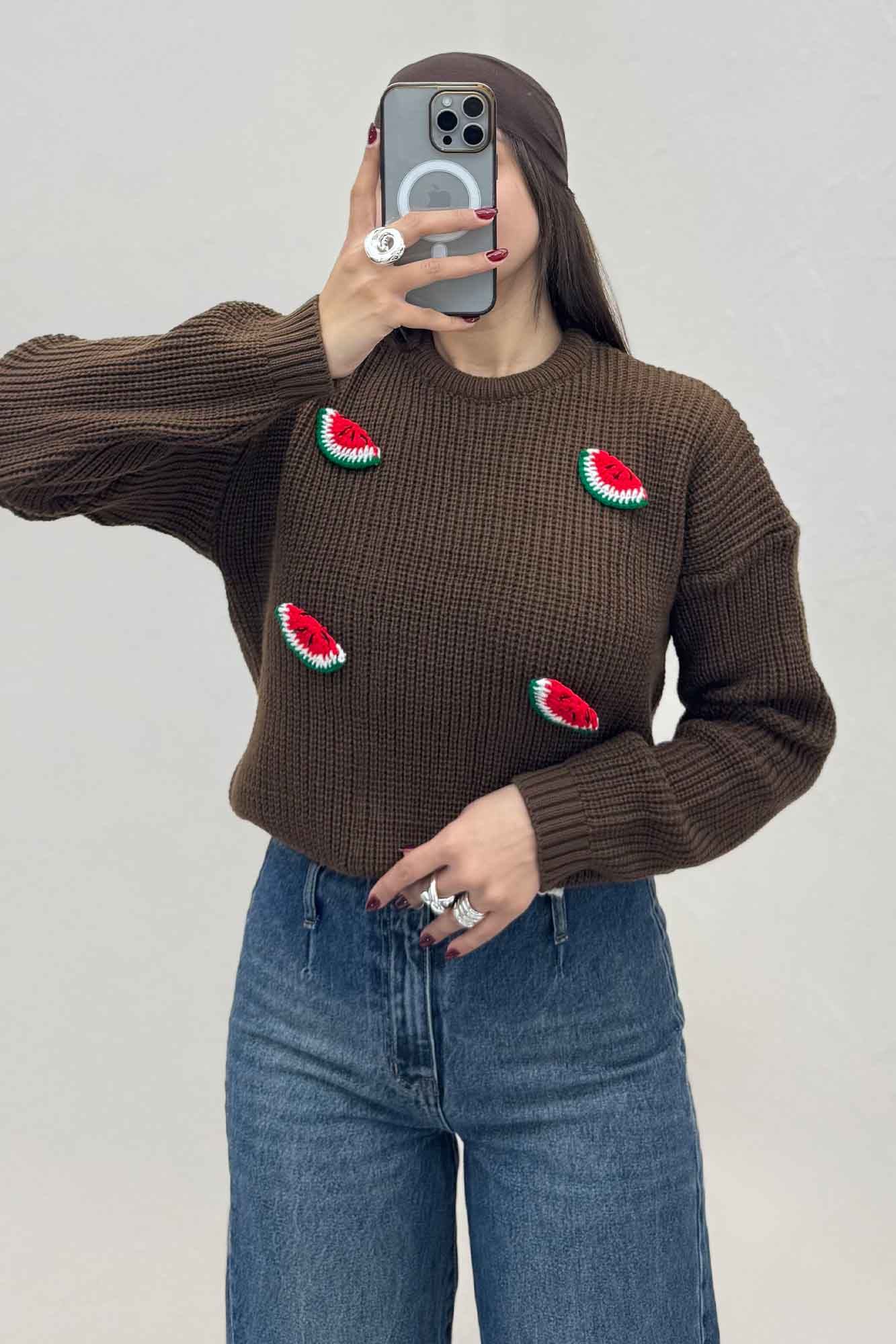 بلوز بافت یلدایی طرح هندوانه