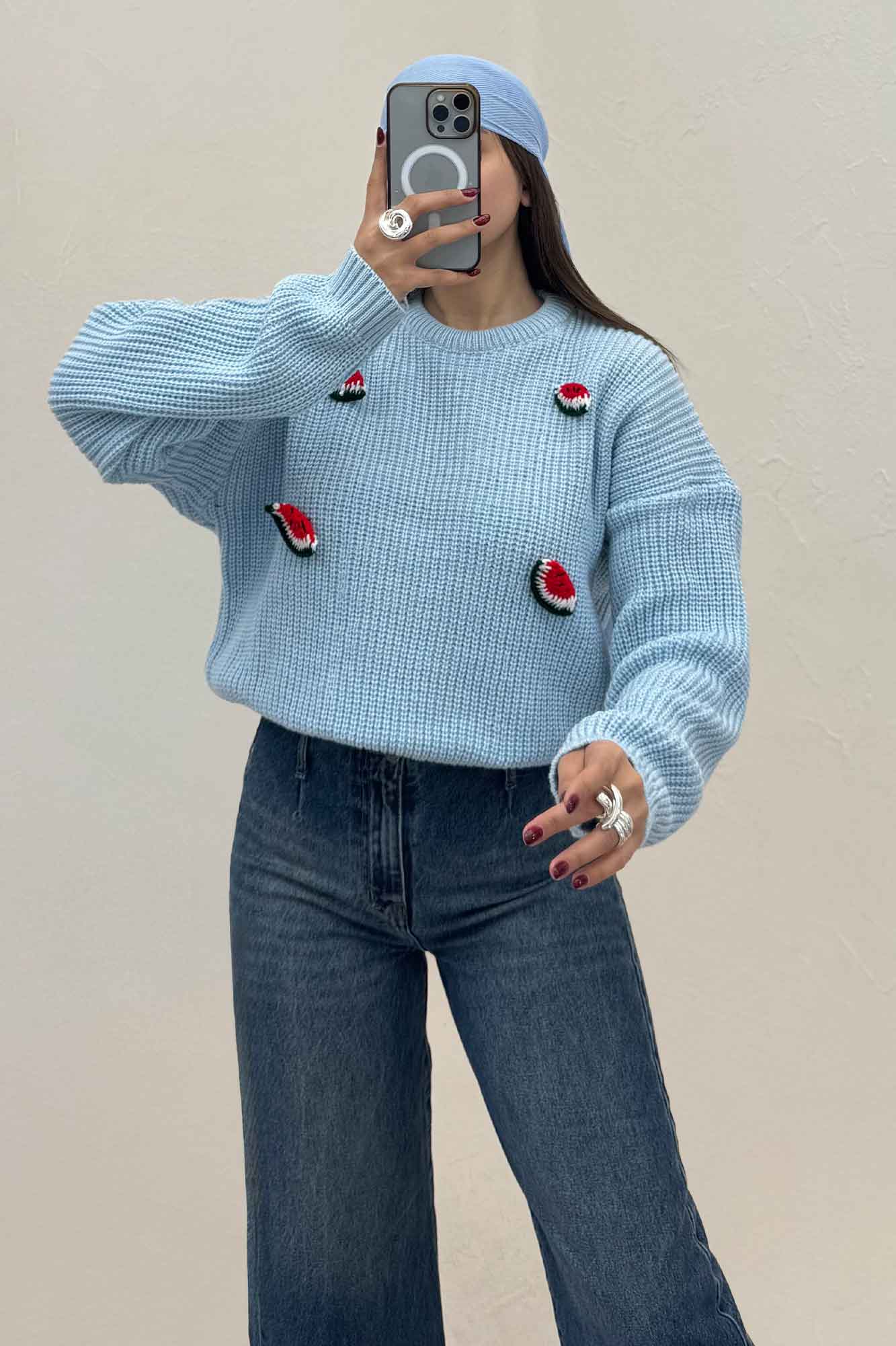 بلوز بافت یلدایی طرح هندوانه