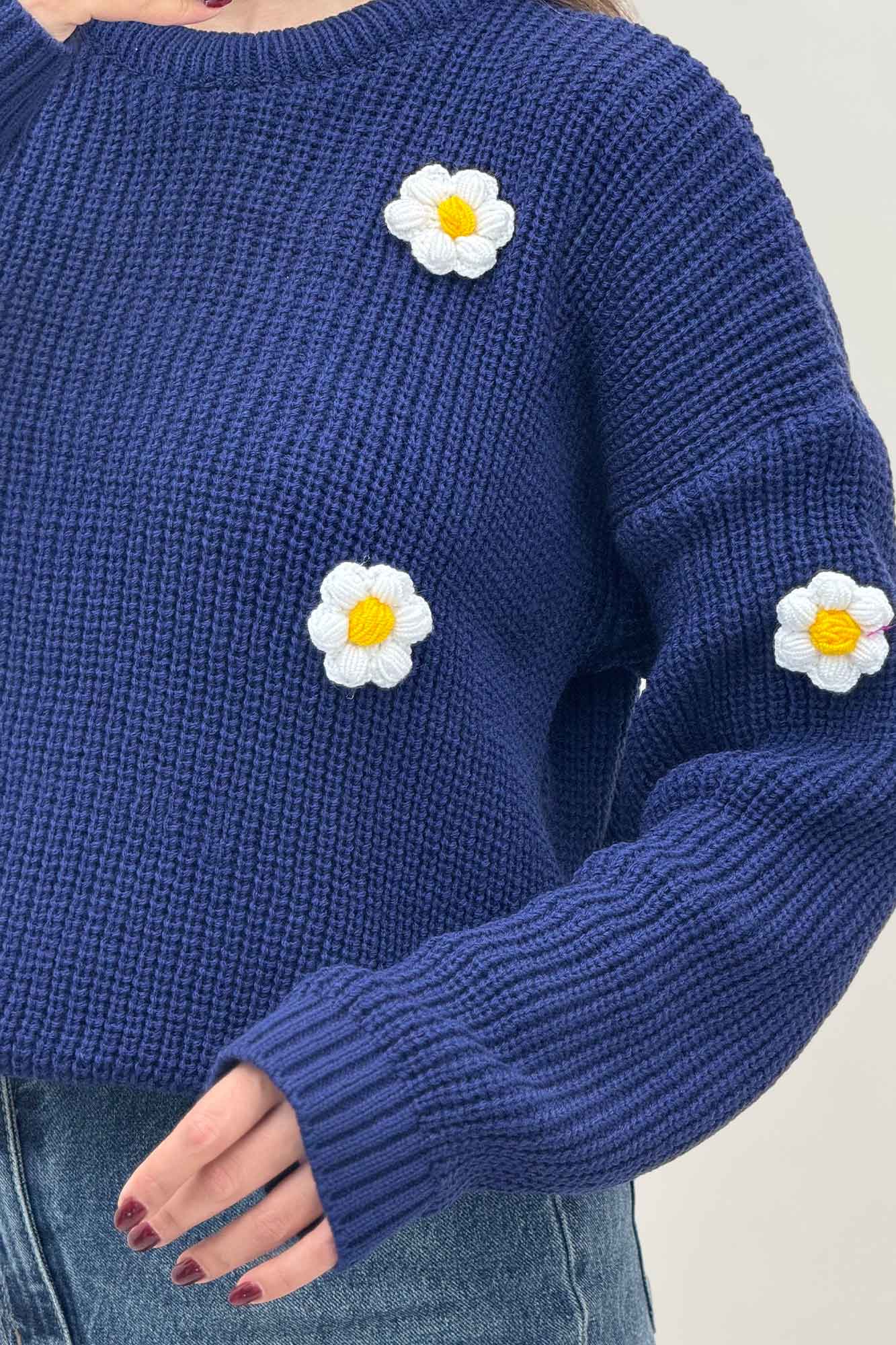 بلوز بافت طرح برجسته بابونه