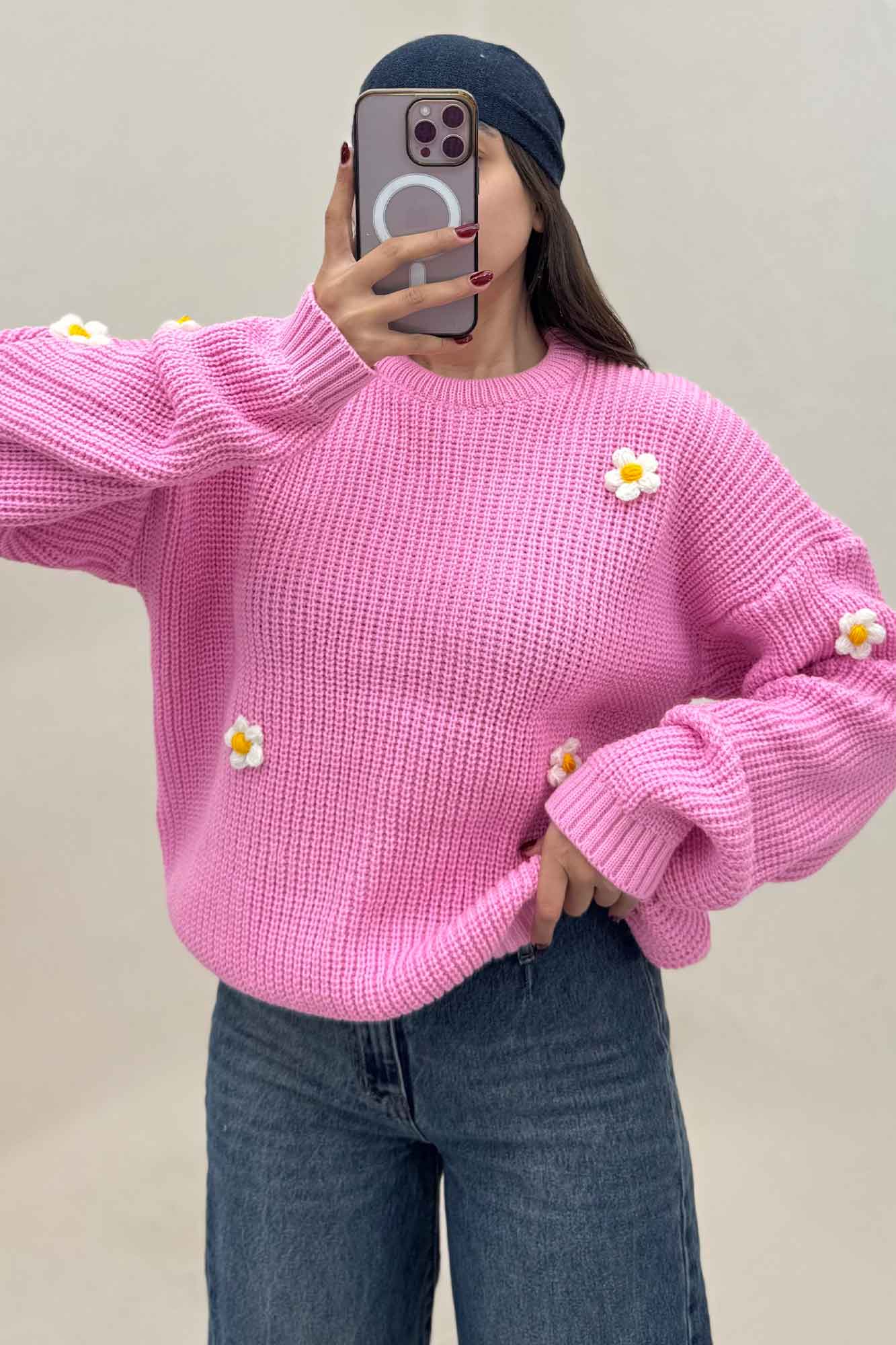 بلوز بافت طرح برجسته بابونه