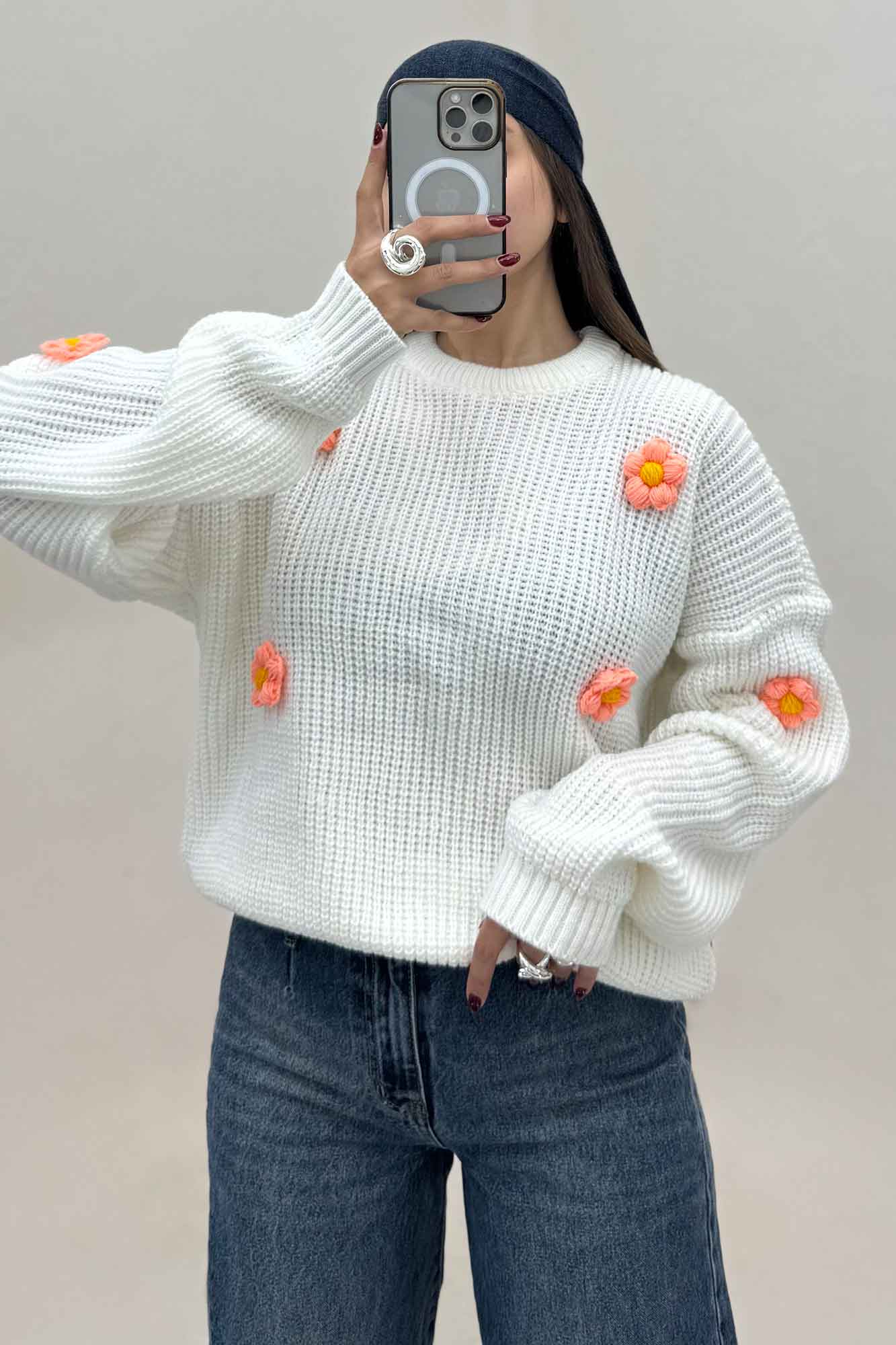 بلوز بافت طرح برجسته بابونه