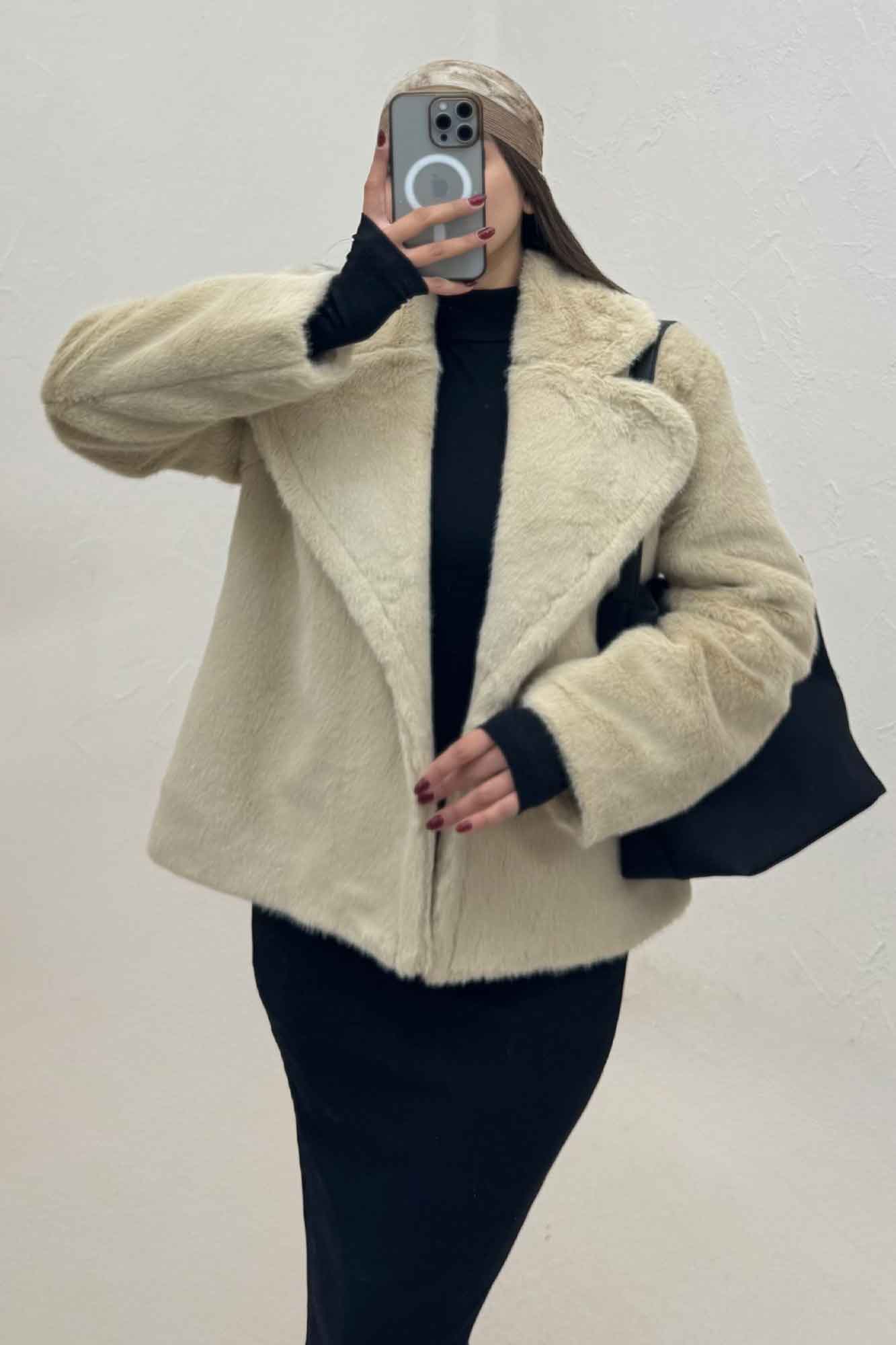 کت پوست آستردار مدل کارمین