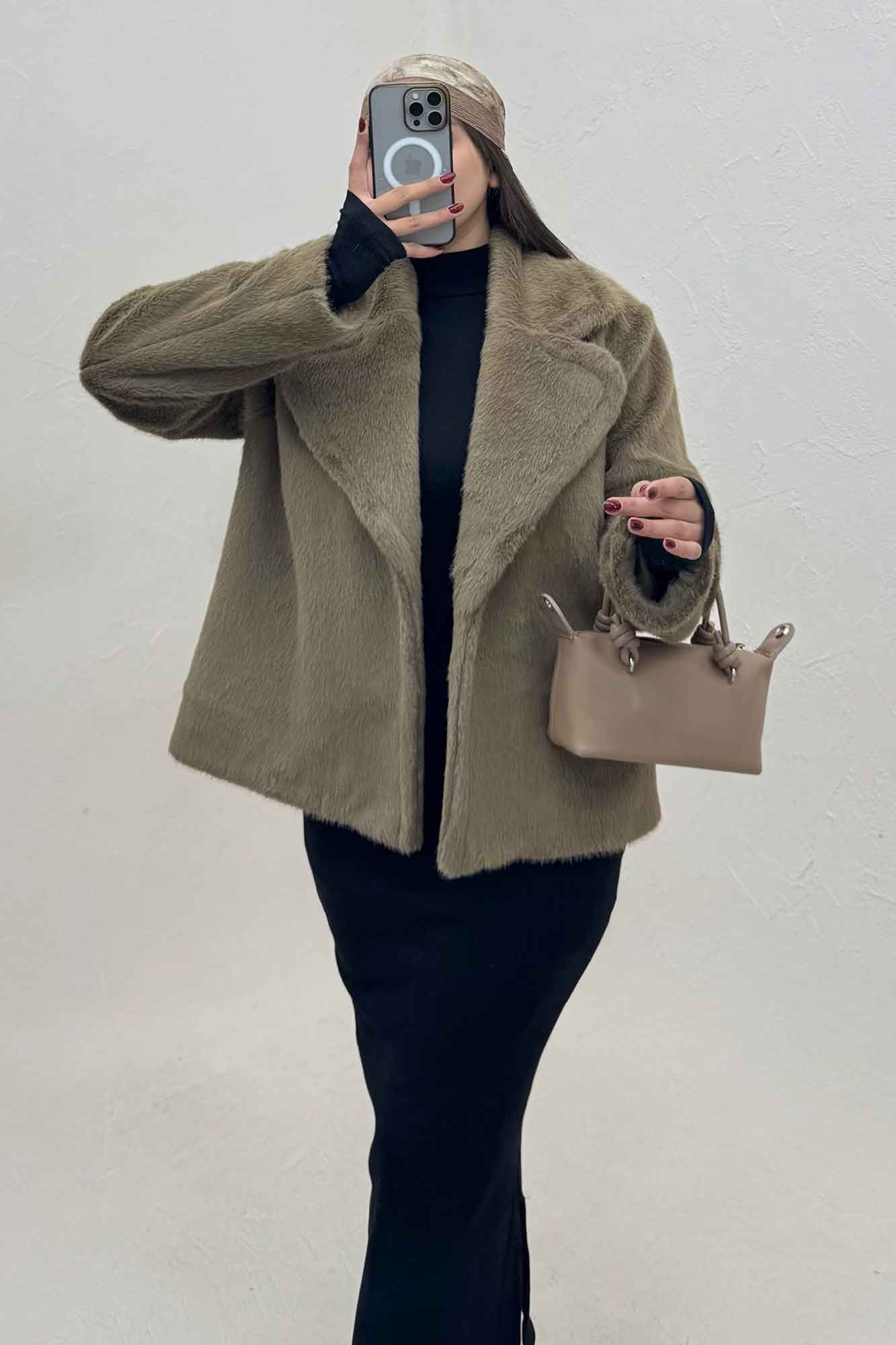 کت پوست آستردار مدل کارمین