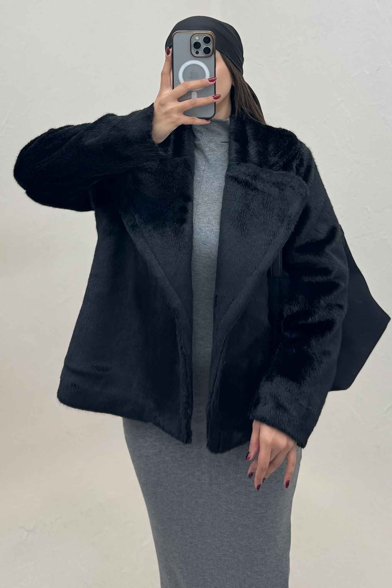 کت پوست آستردار مدل کارمین