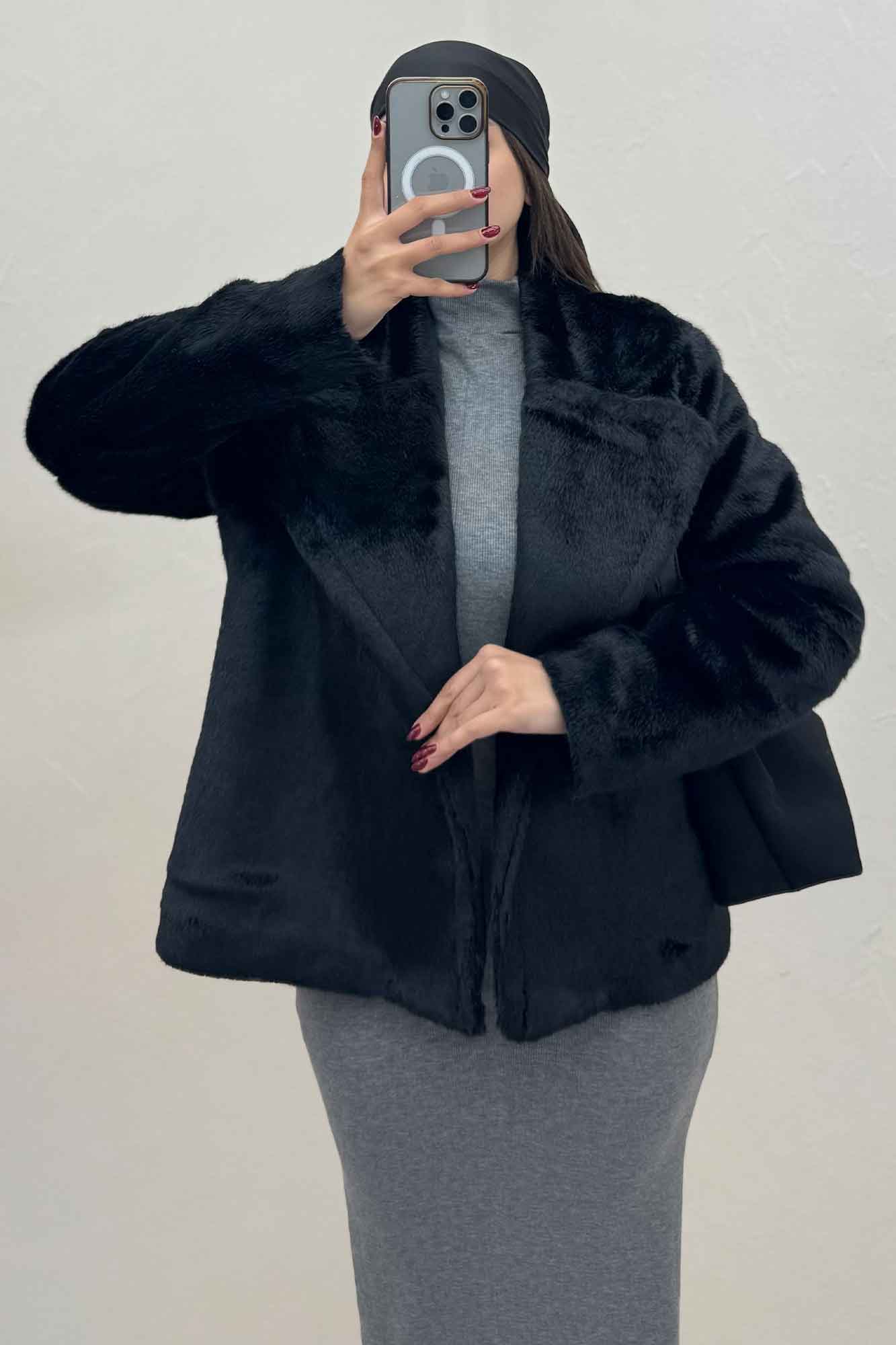 کت پوست آستردار مدل کارمین