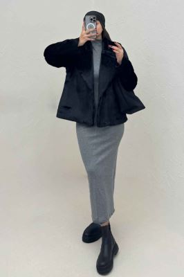 کت پوست آستردار مدل کارمین