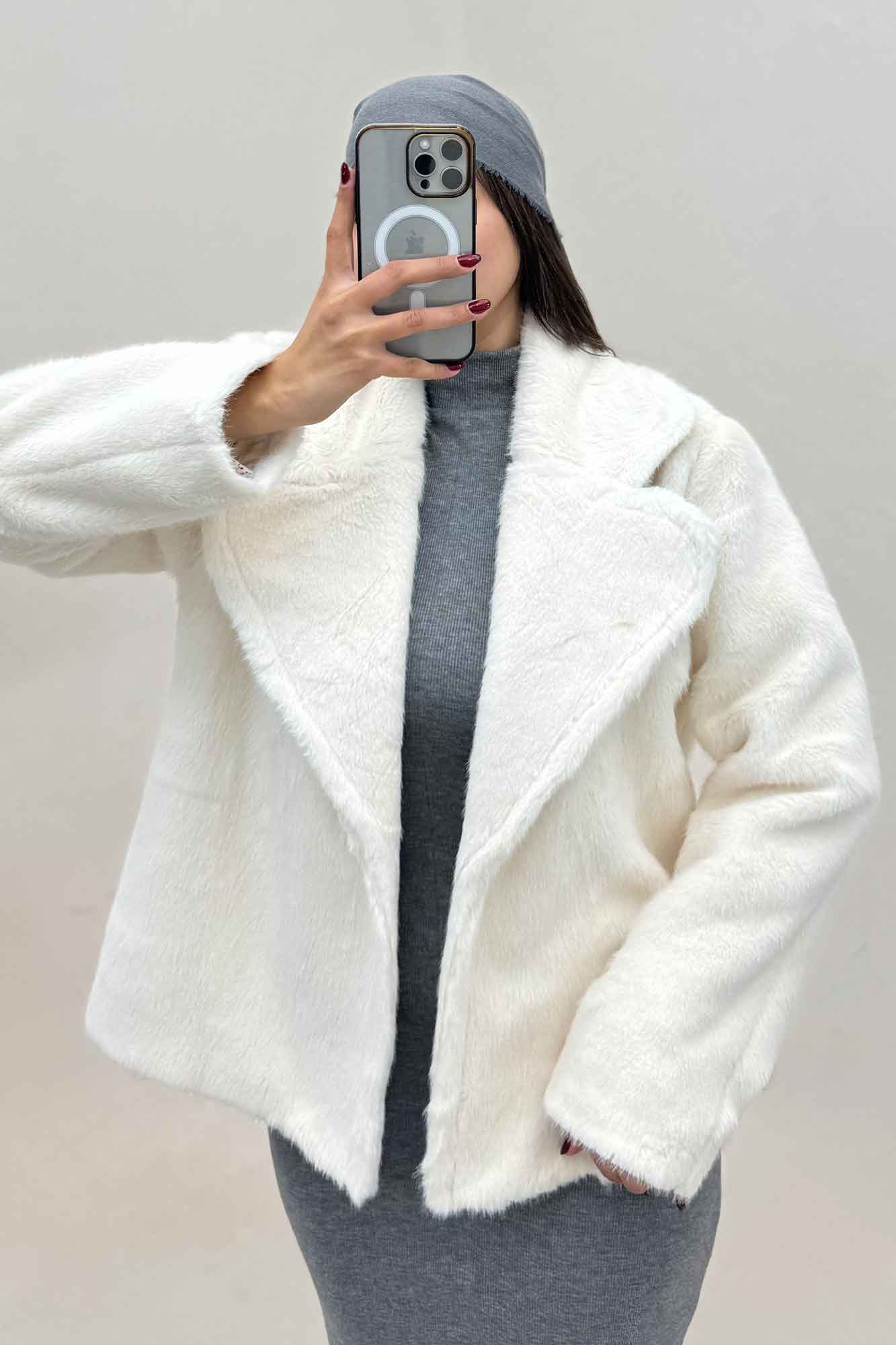 کت پوست آستردار مدل کارمین