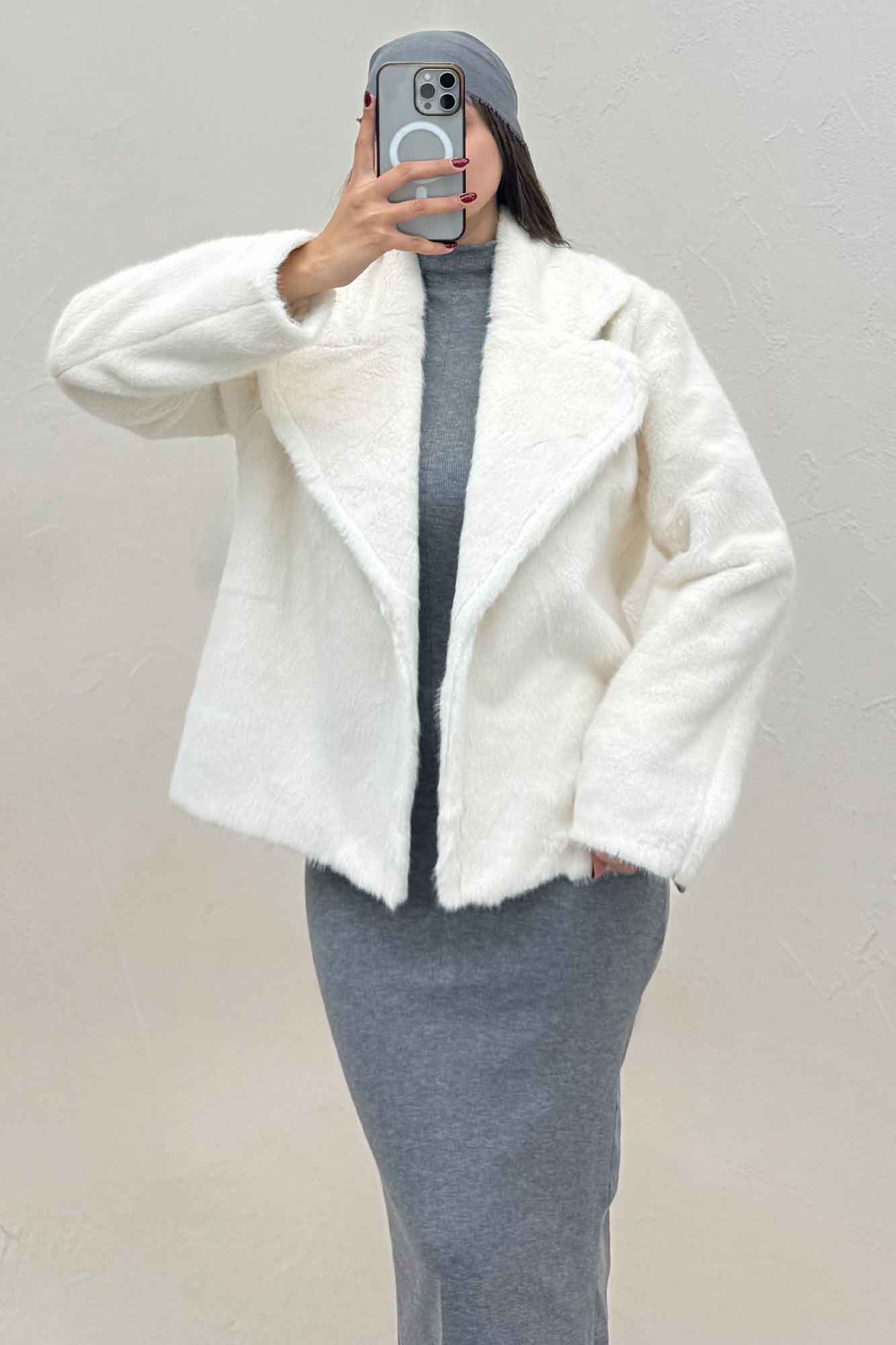 کت پوست آستردار مدل کارمین