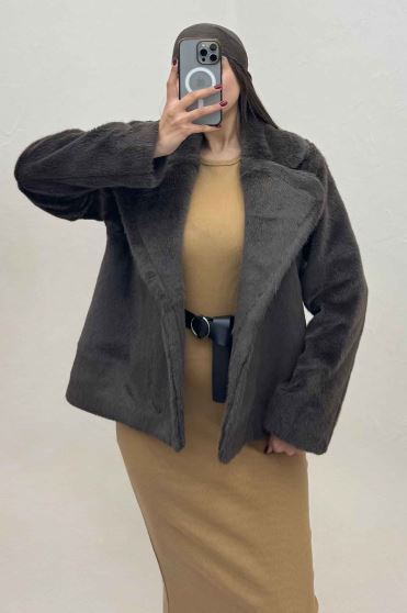 کت پوست آستردار مدل کارمین