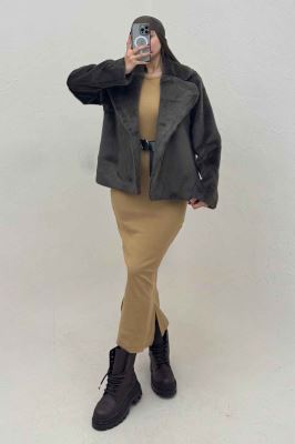 کت پوست آستردار مدل کارمین