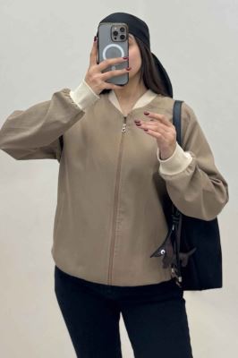 بامبر جکت زیپدار کتان کاپرا