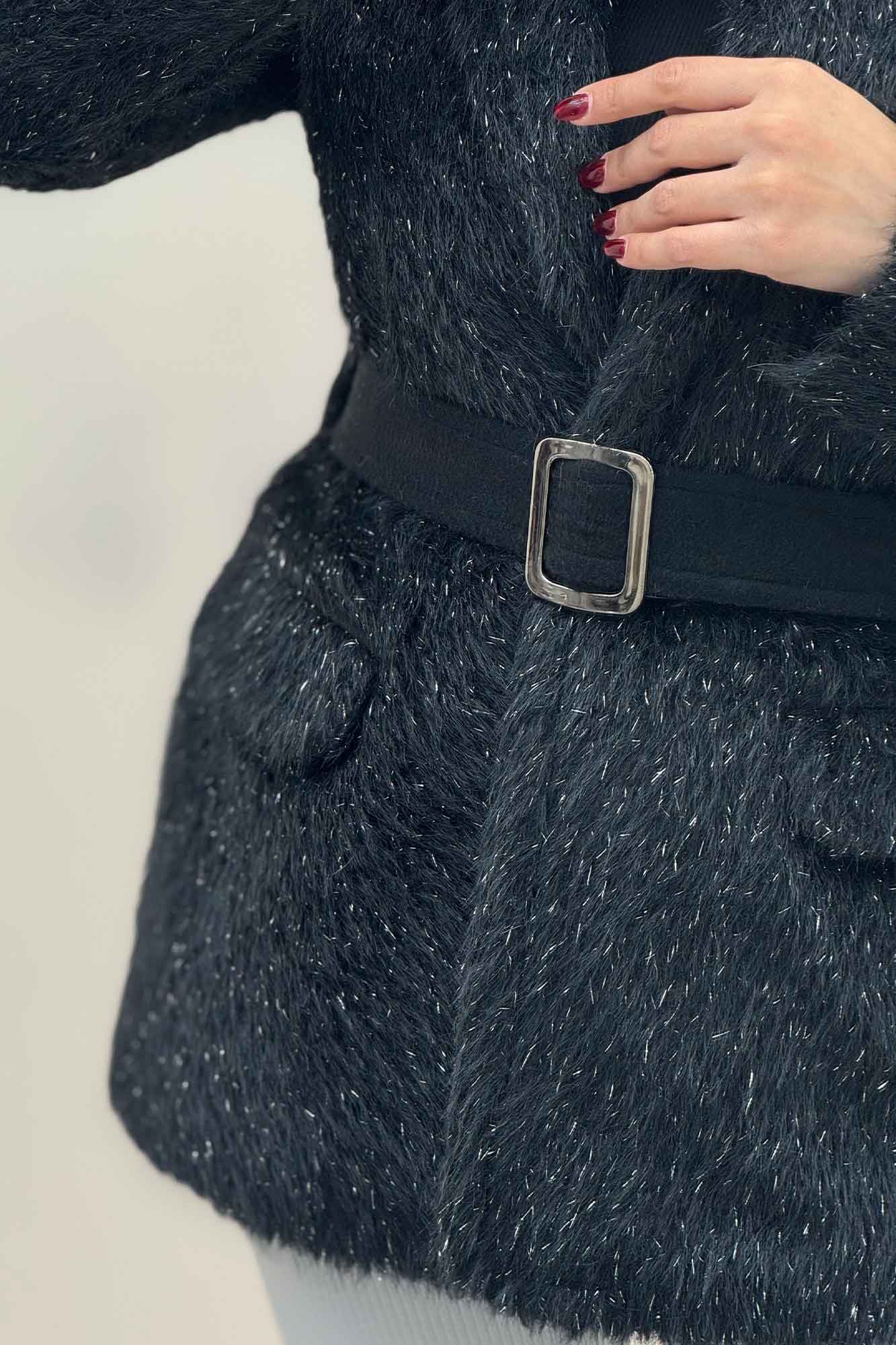 پالتو خزشاین آستردار کمربنددار