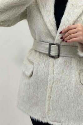 پالتو خزشاین آستردار کمربنددار