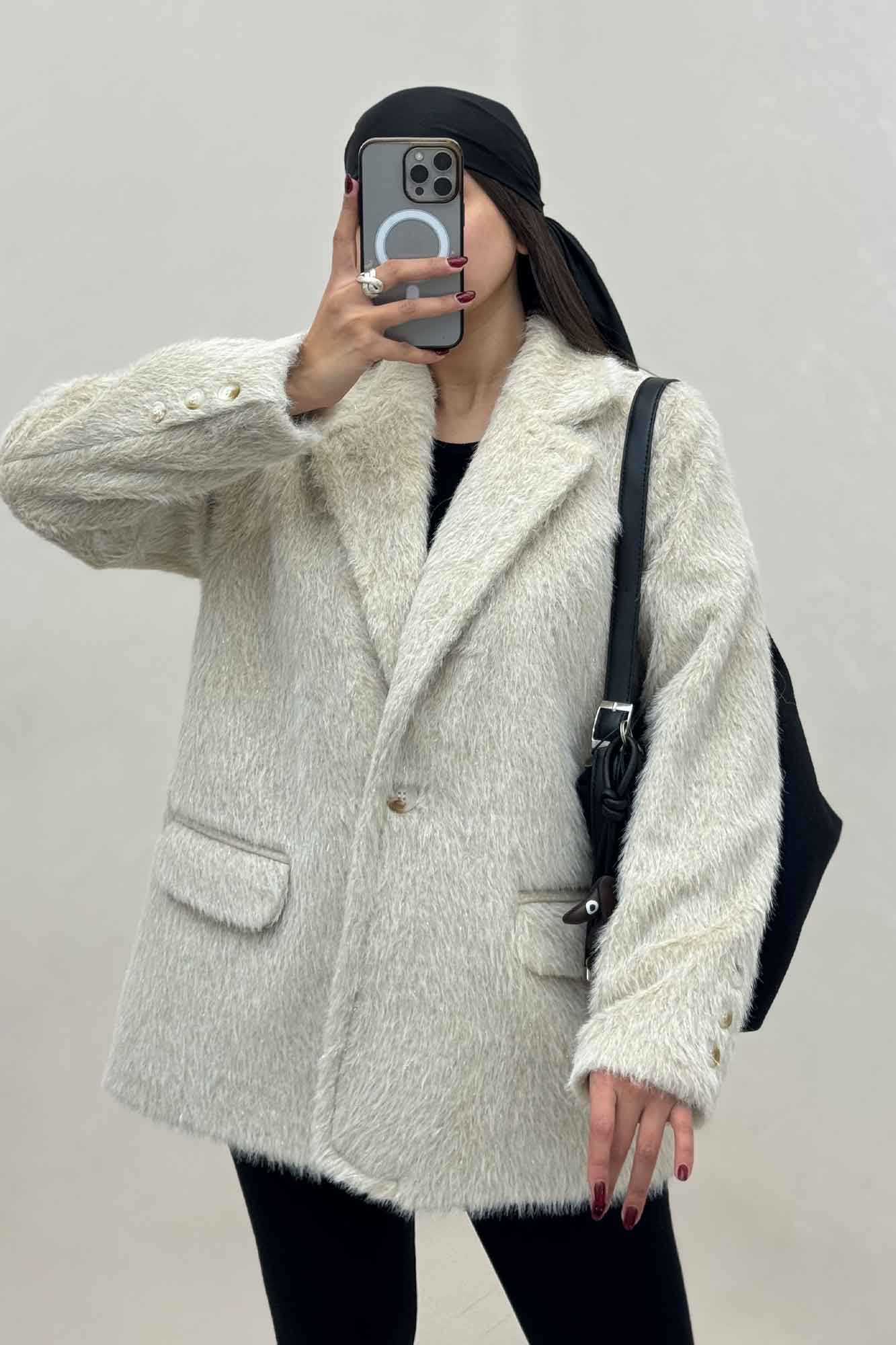 کت آستردار خزشاین پشت چاکدار