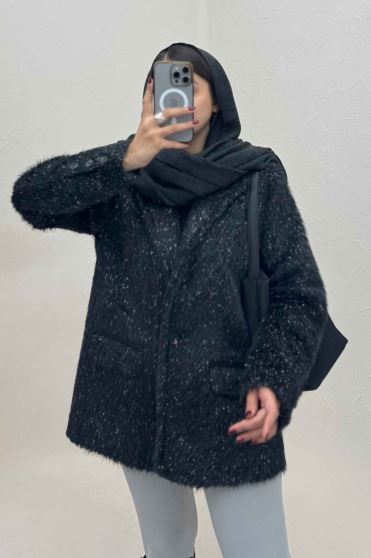 کت آستردار خزشاین پشت چاکدار