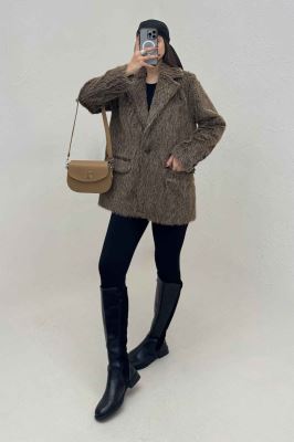 کت آستردار خزشاین پشت چاکدار