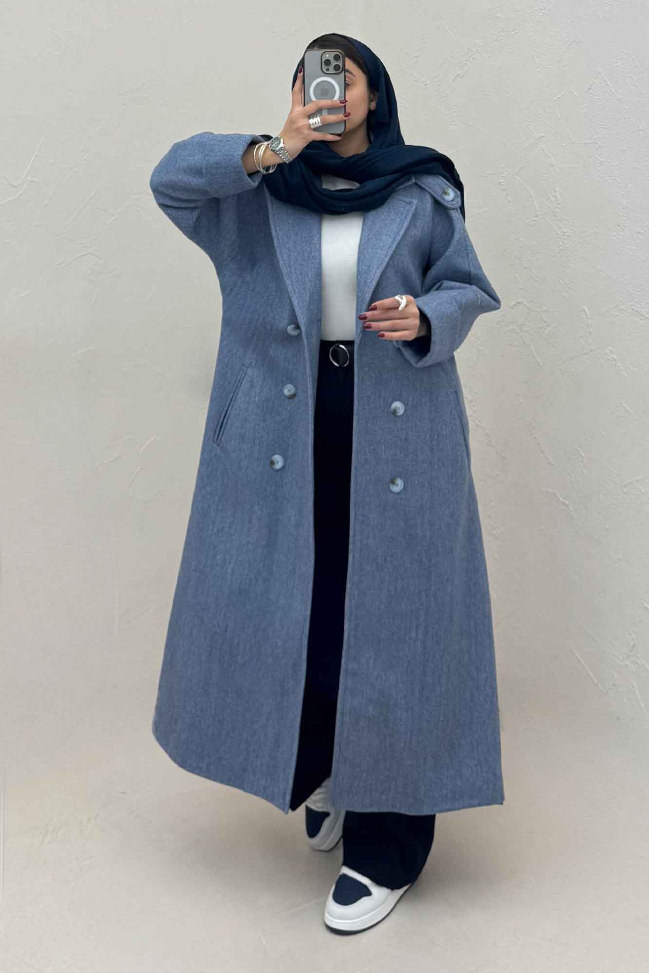 پالتو فوتر بلند مج پاکتی آستردار همیسا