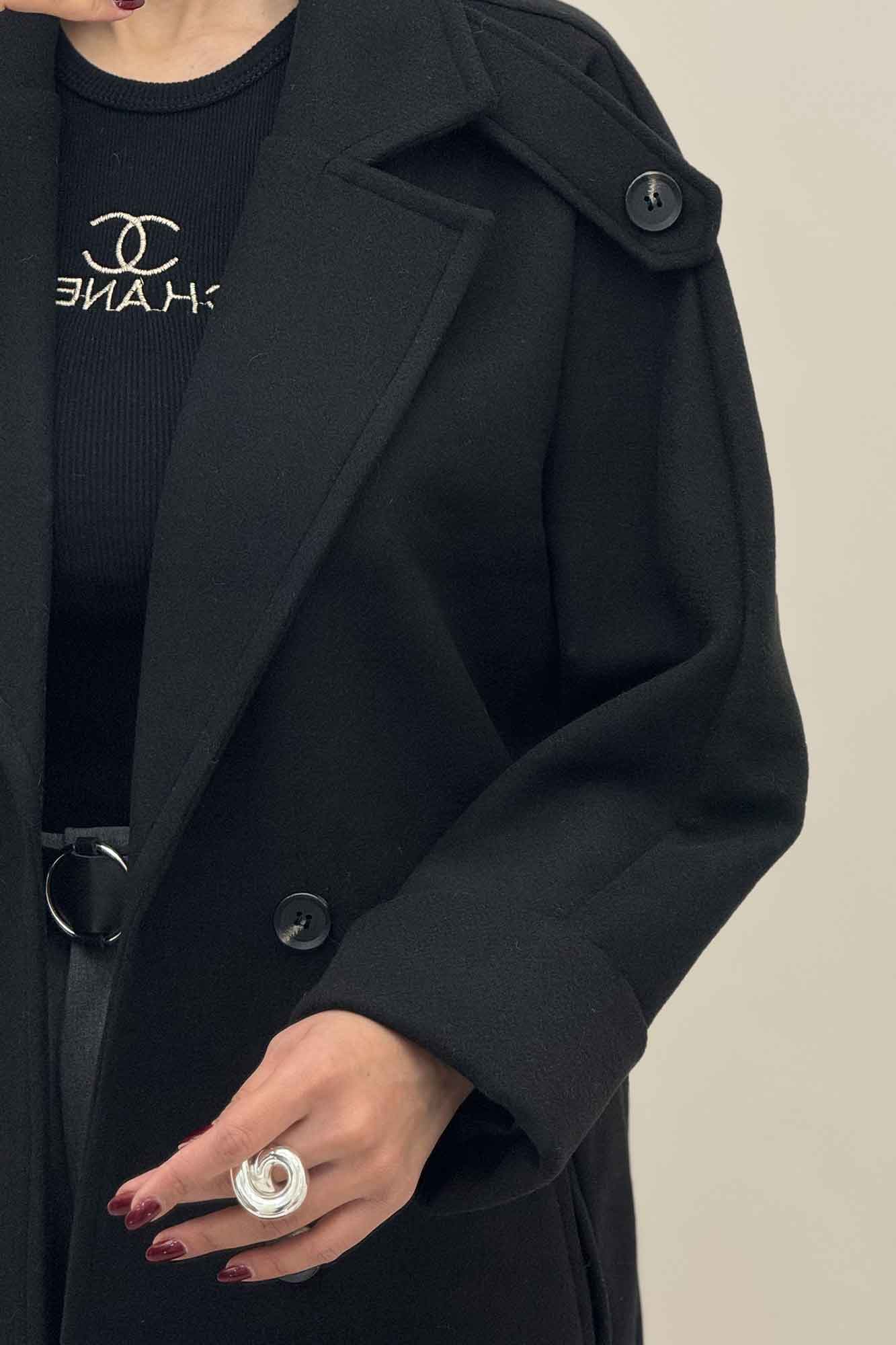 پالتو فوتر بلند مج پاکتی آستردار همیسا