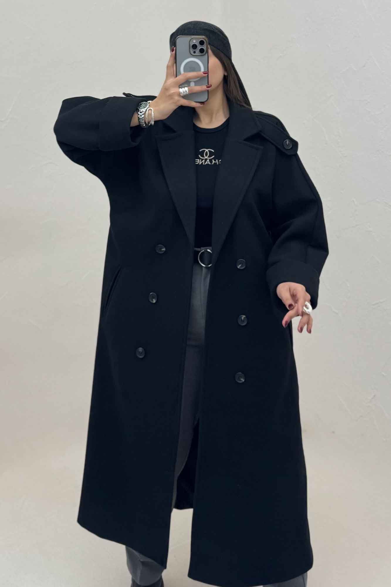 پالتو فوتر بلند مج پاکتی آستردار همیسا