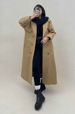 پالتو فوتر بلند مج پاکتی آستردار همیسا