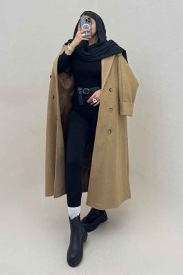 پالتو فوتر بلند مج پاکتی آستردار همیسا