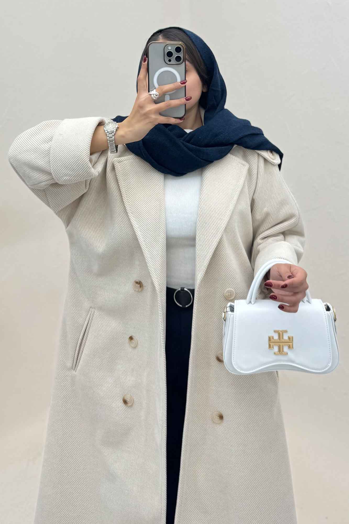 پالتو فوتر کجراه مج پاکتی آستردار 