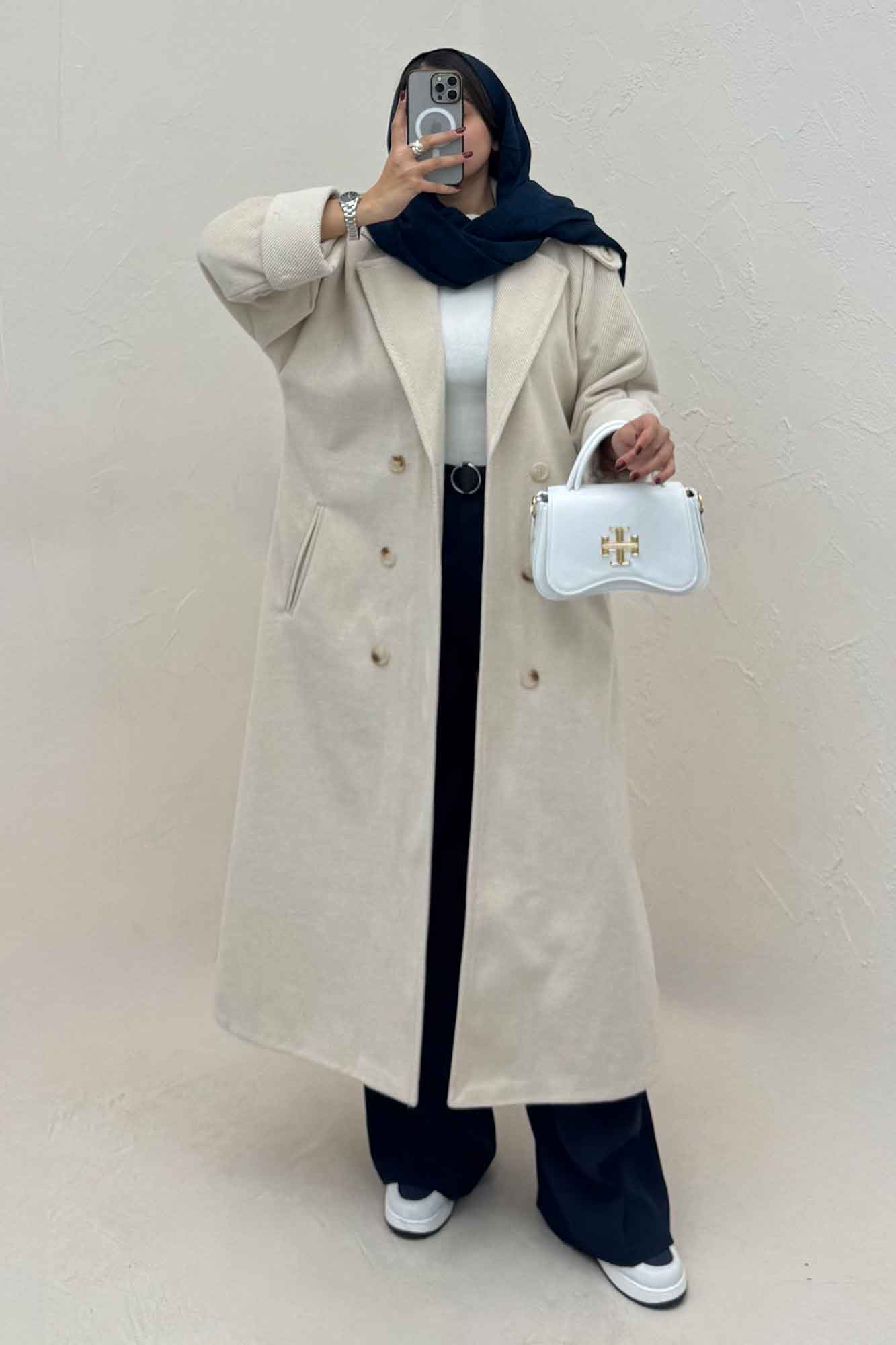 پالتو فوتر کجراه مج پاکتی آستردار 