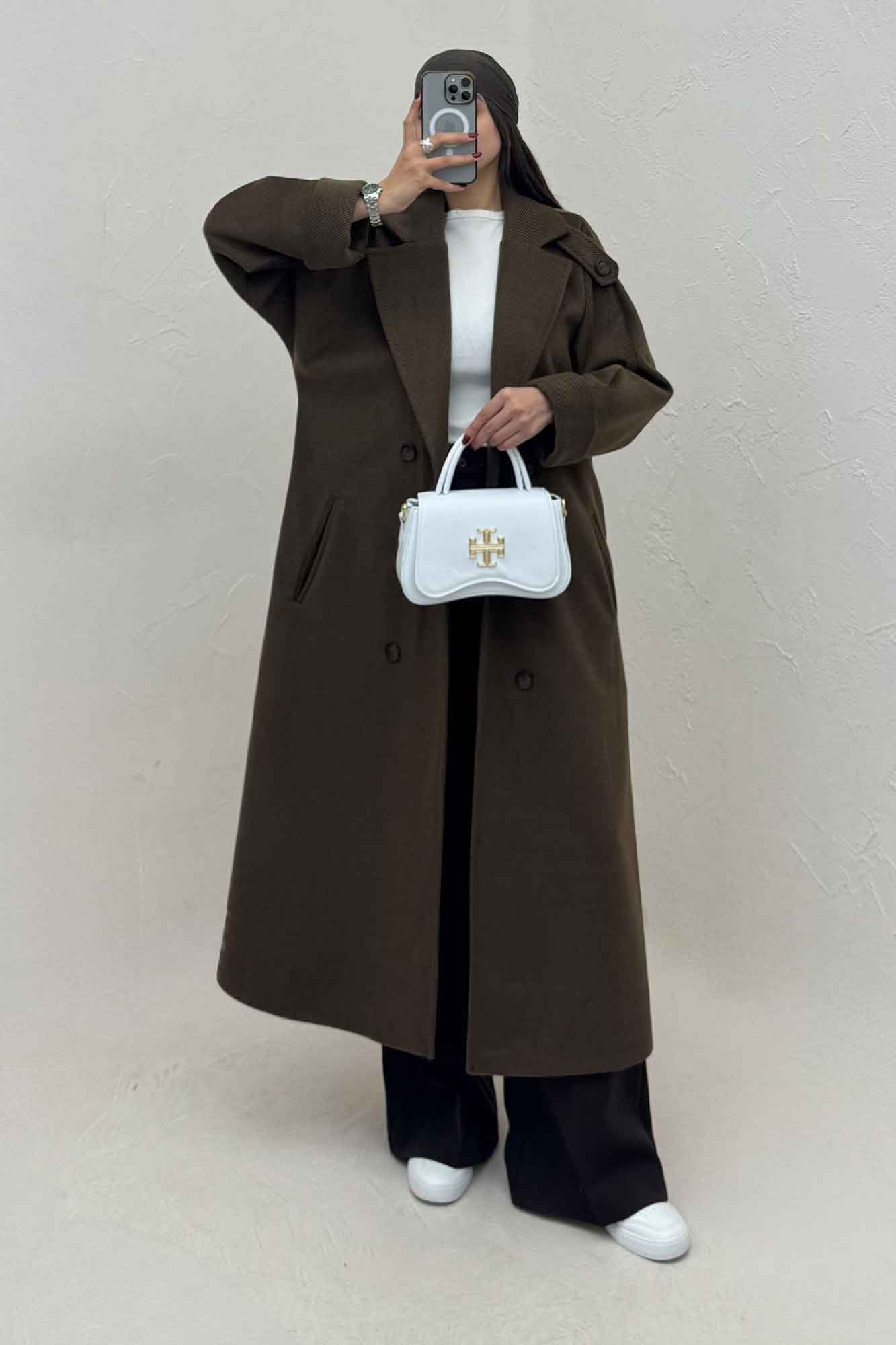 پالتو فوتر کجراه مج پاکتی آستردار 