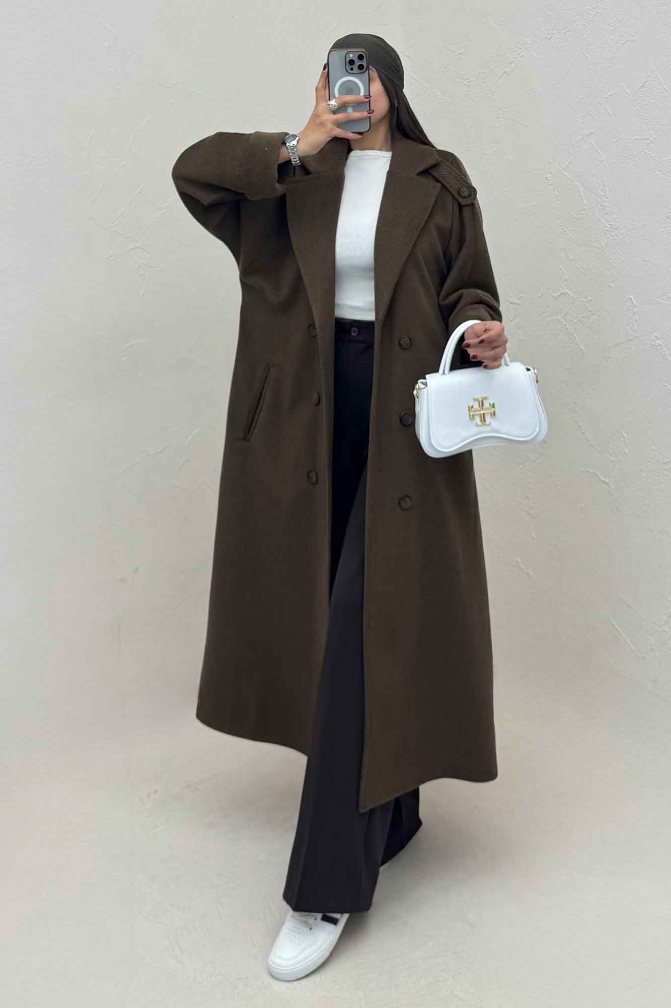 پالتو فوتر کجراه مج پاکتی آستردار 