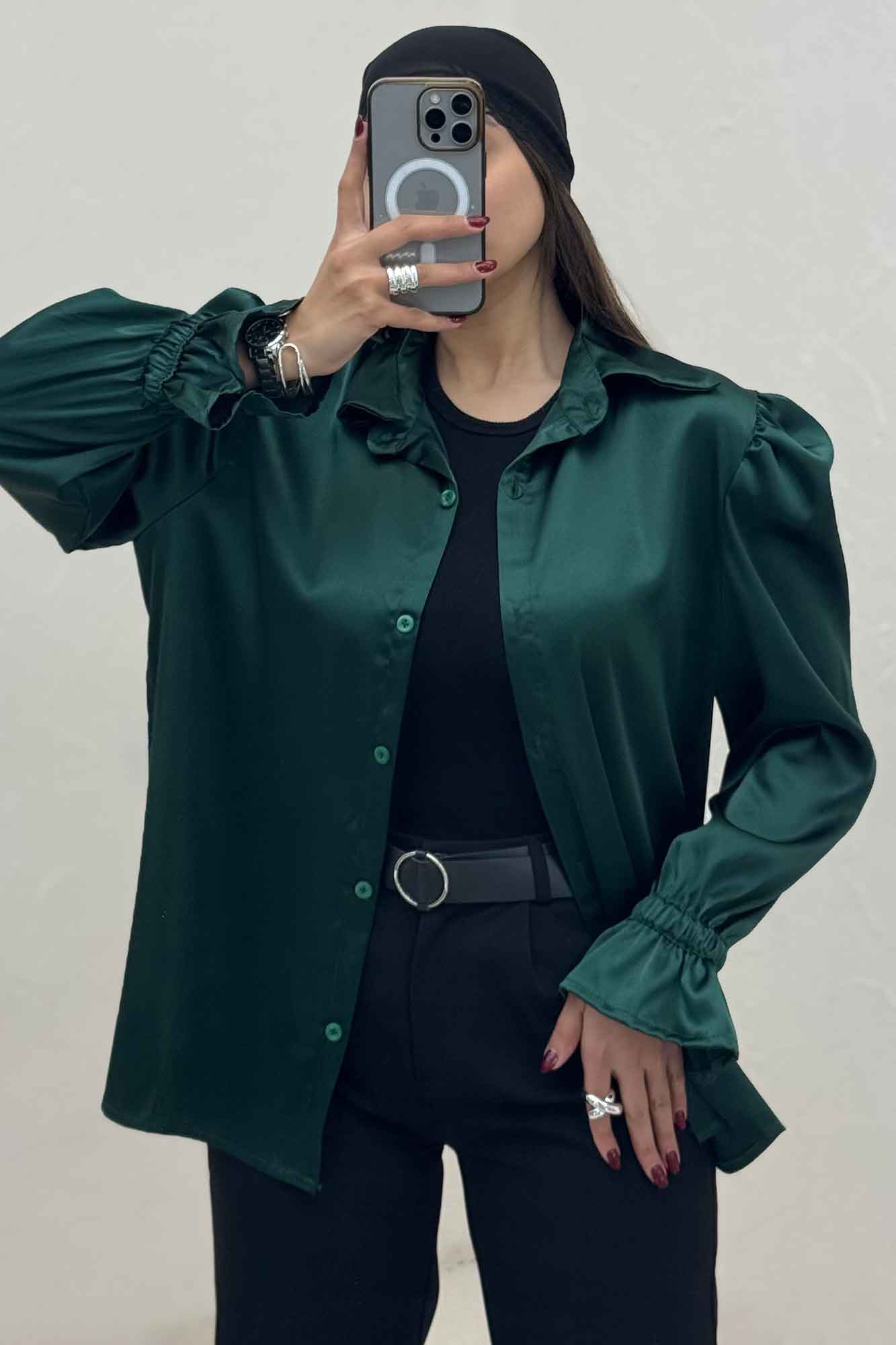 شومیز ساتن آستین کش یلدایی