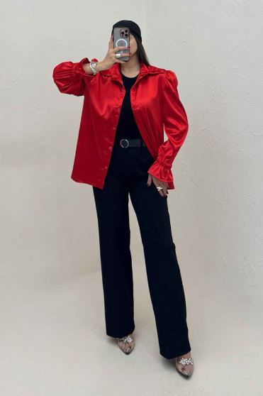 شومیز ساتن آستین کش یلدایی