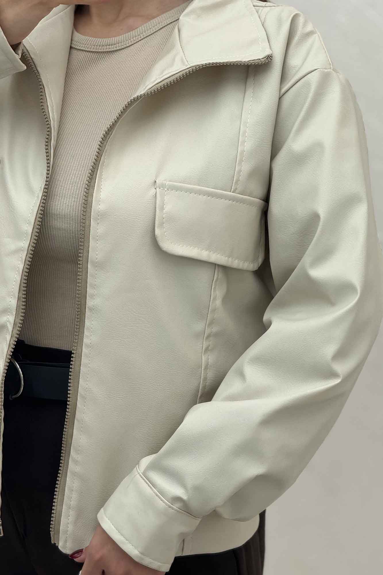 کت چرم دو در جیب کد 472