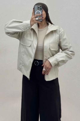 کت چرم دو در جیب کد 472