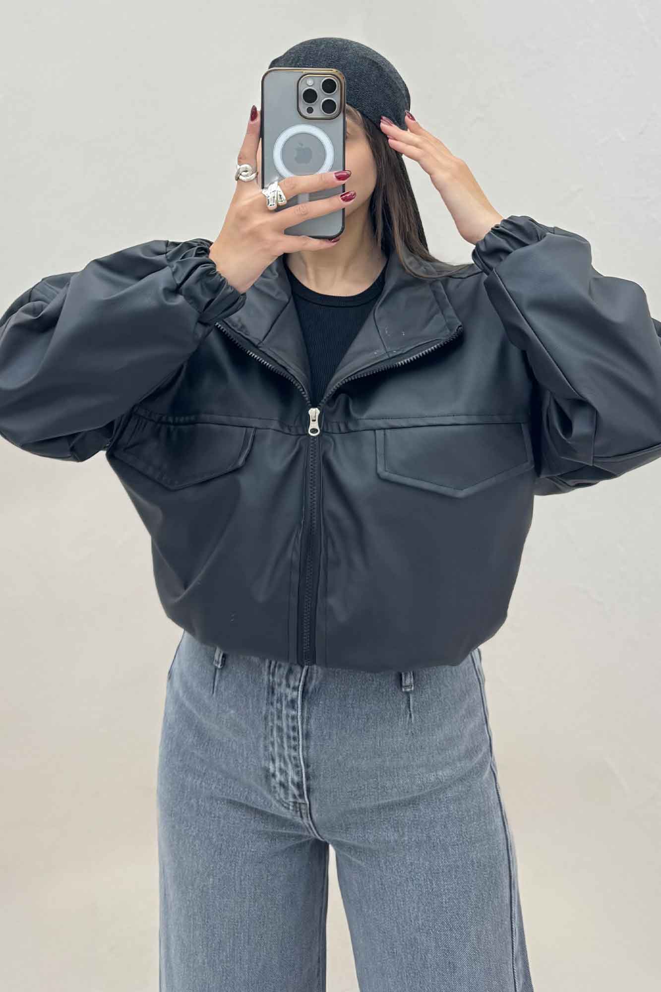 کت چرم پایین کش کد 470