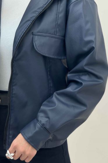 کت چرم دو در جیب کد 472