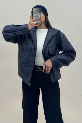 کت چرم دو در جیب کد 472