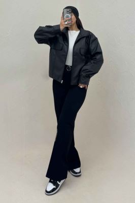 کت چرم دو در جیب کد 472