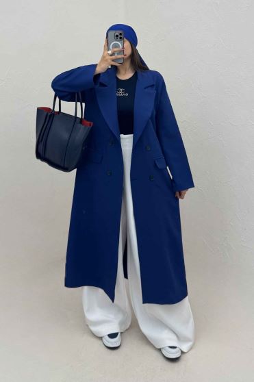 مانتو بلند مازراتی پشت چاکدار