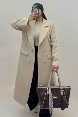 مانتو بلند مازراتی پشت چاکدار