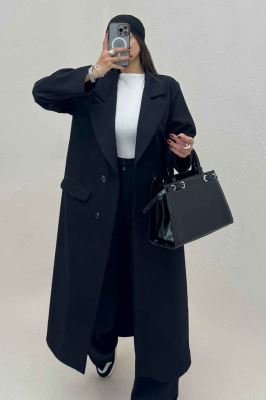 مانتو بلند مازراتی پشت چاکدار