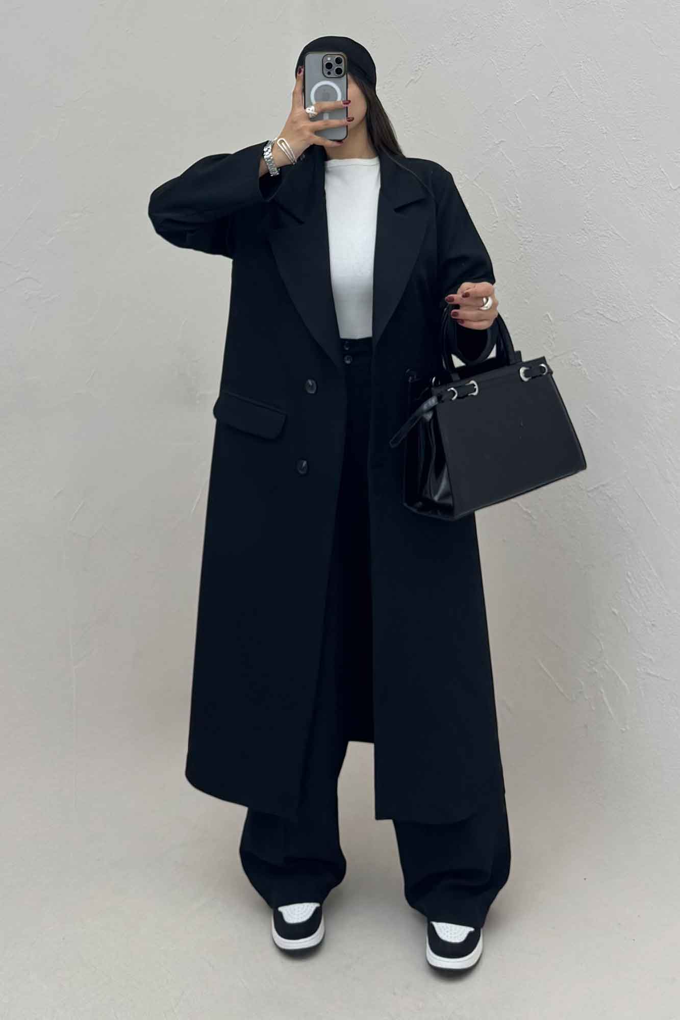 مانتو بلند مازراتی پشت چاکدار