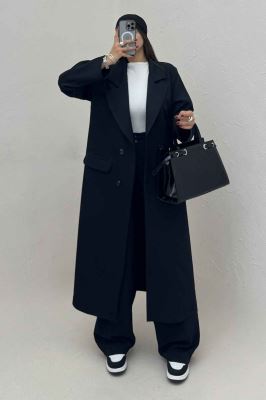 مانتو بلند مازراتی پشت چاکدار