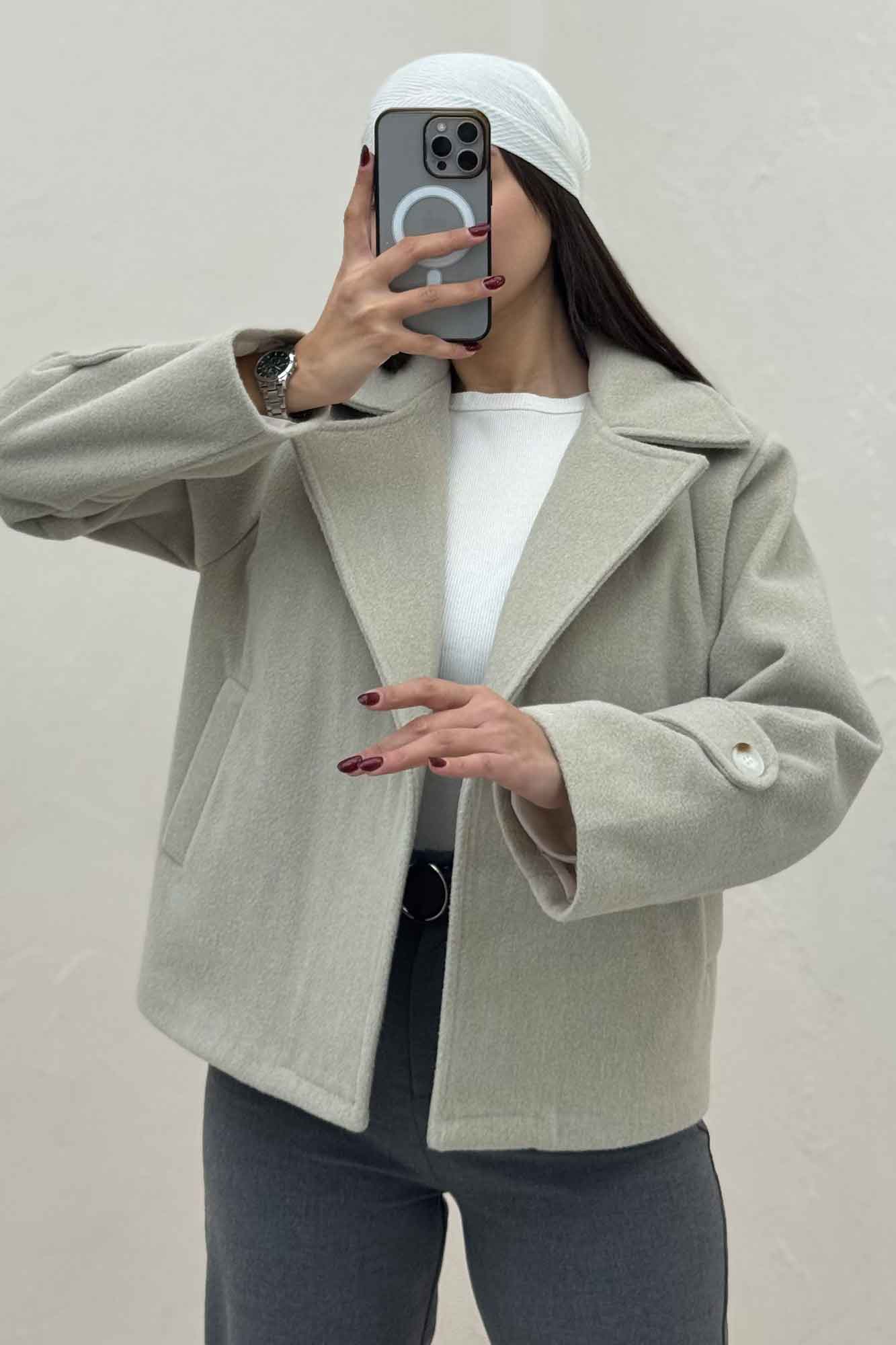 کت فوتر کشمیر یقه انگلیسی آستردار