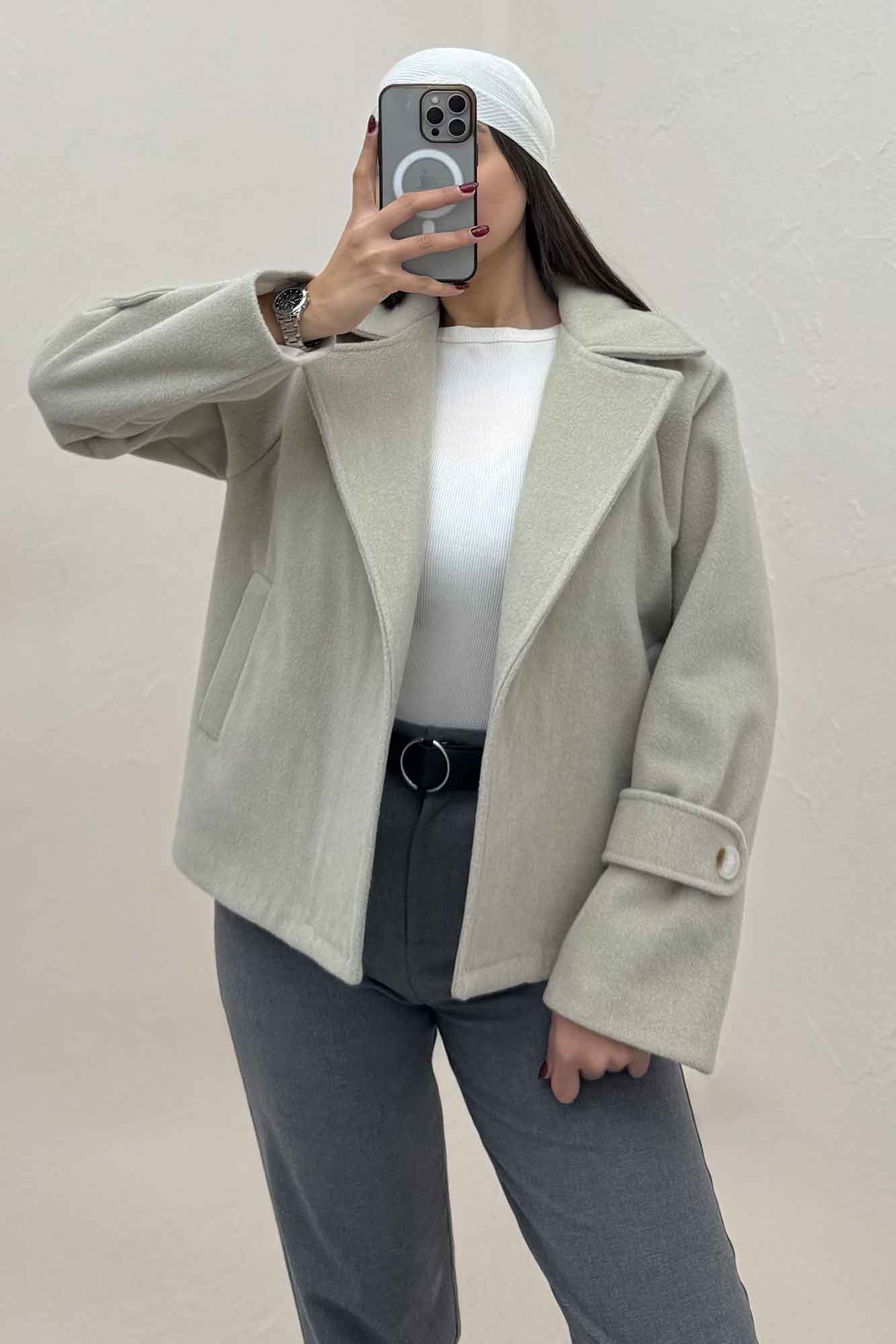 کت فوتر کشمیر یقه انگلیسی آستردار