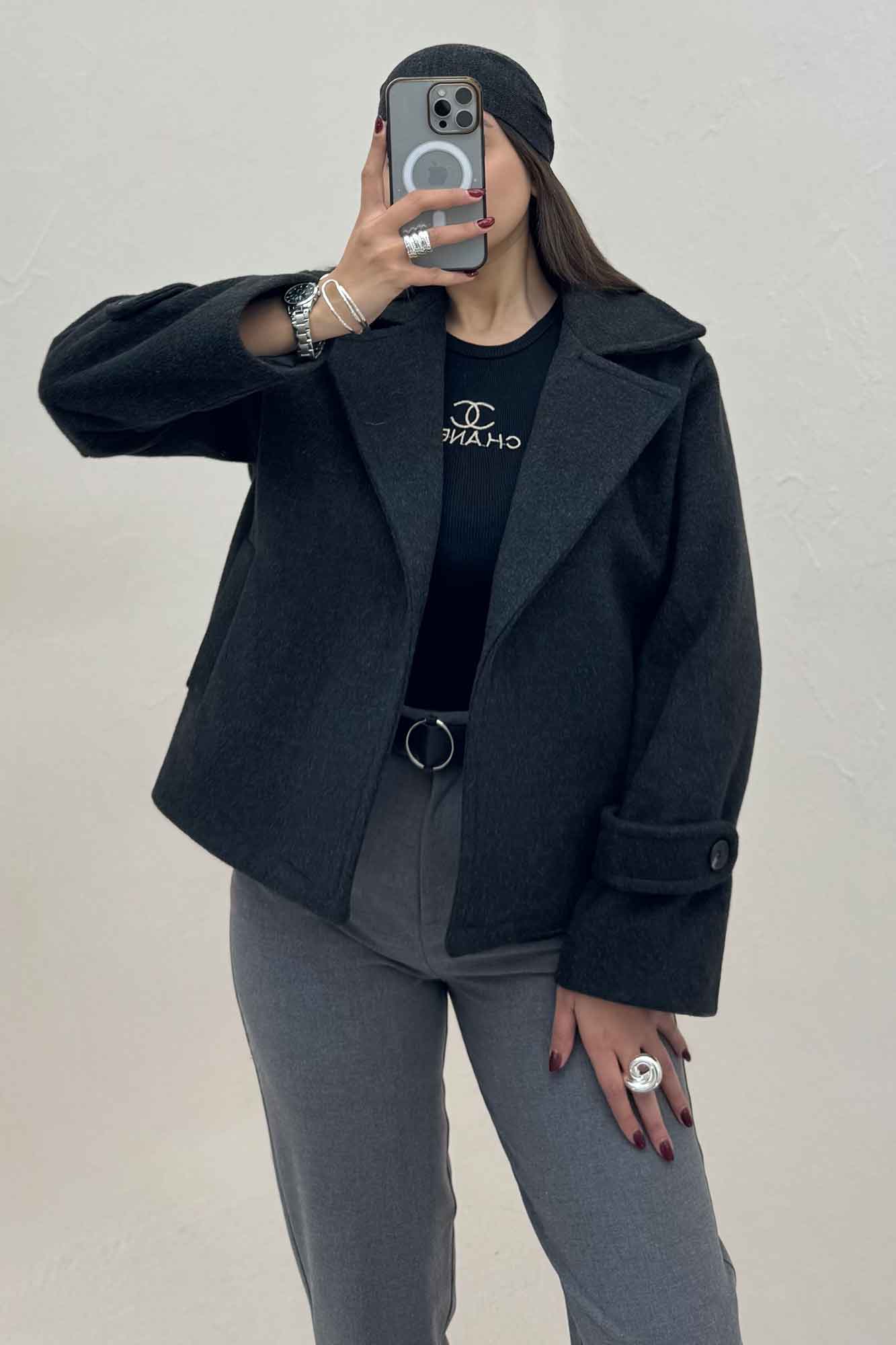 کت فوتر کشمیر یقه انگلیسی آستردار