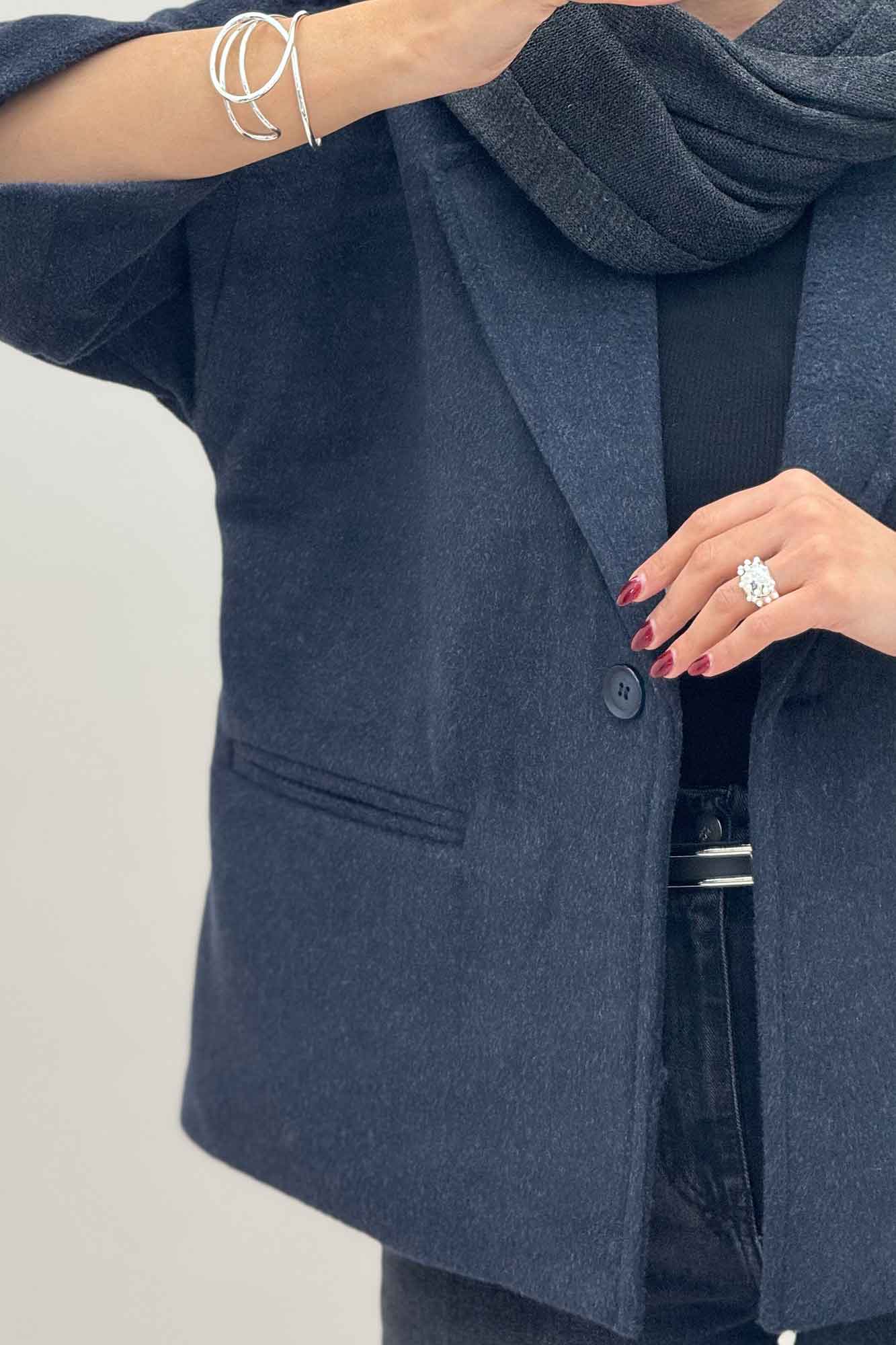 کت فوتر کشمیر آستردار دو دکمه 