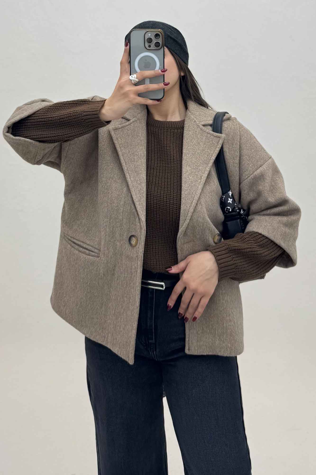 کت فوتر کشمیر آستردار دو دکمه 