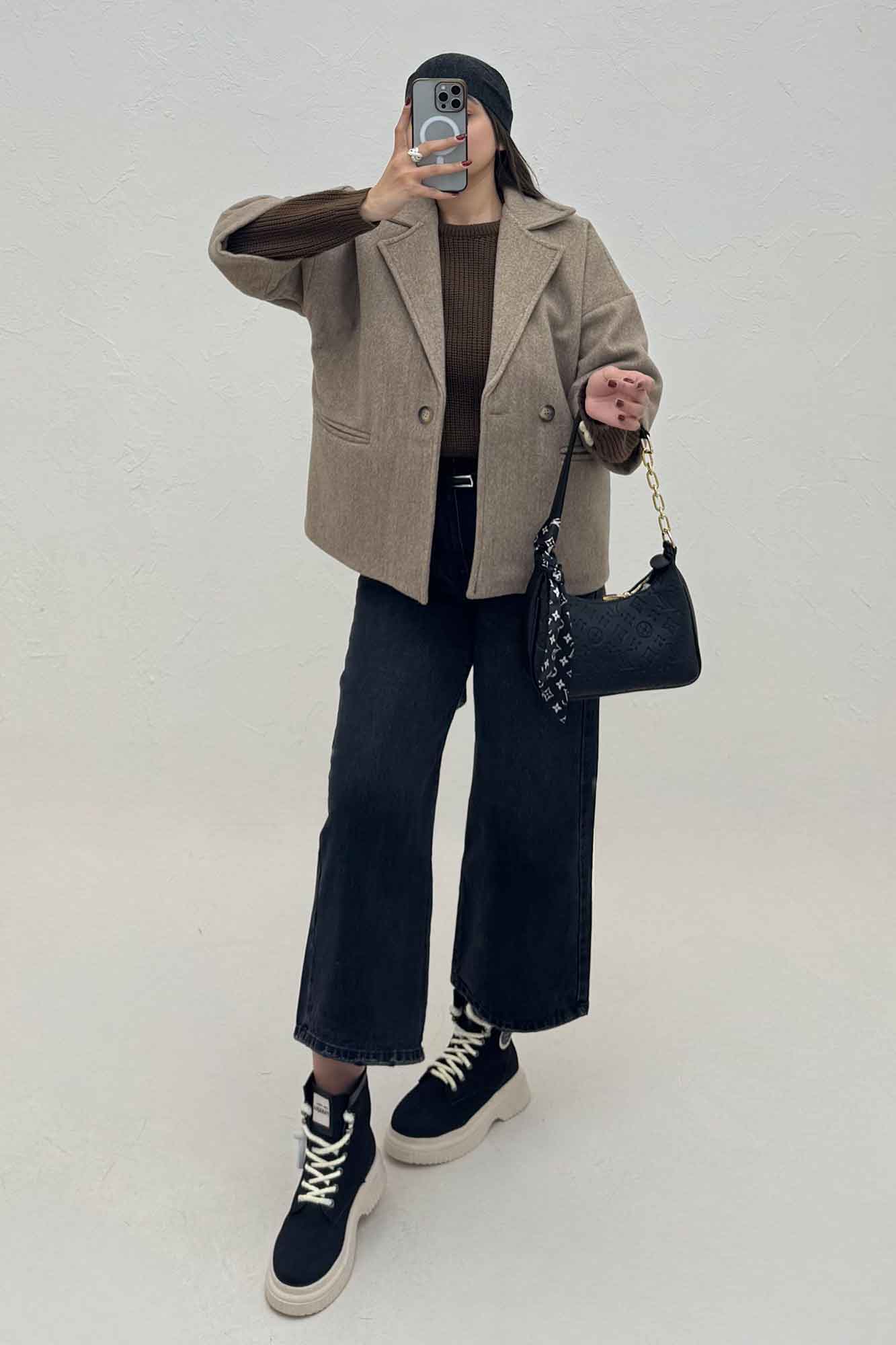 کت فوتر کشمیر آستردار دو دکمه 